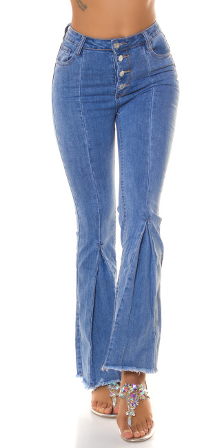 Highwaist flared Jeans with decorative seam Blue